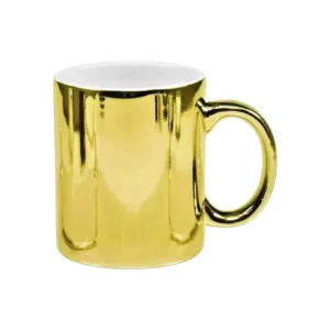 CANECA CERAMICA CROMADA DOURADA 325ML-DEKO - Unidade
