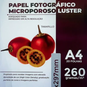 PAPEL MICROPOROSO LUSTER A4 260G C/20 FOLHAS - X-COLOUR