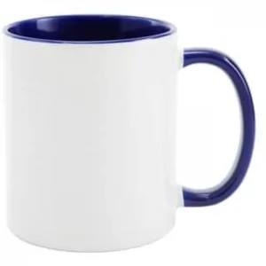 CANECA CERAMICA INTERIOR E ALÇA AZUL ESCURO 325ML PARA SUBLIMAÇÃO- X-COLOUR - Unidade