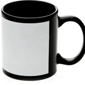 CANECA CERAMICA PRETA COM TARJA BRANCA 325ML PARA SUBLIMAÇÃO - PANDA - Unidade