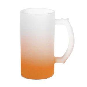 CANECA DE CHOPP PARA SUBLIMAÇÃO VIDRO JATEDA DEGRADÉ LARANJA 475ML - JKB - Unidaee