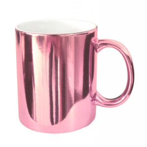 CANECA CERAMICA CROMADA ROSA 325ML - JKB - Unidade