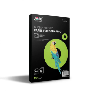 PAPEL FOTOGRÁFICO 135G A4 ADESIVO GLOSSY COM 20 FOLHAS - JOJO - Unidade.