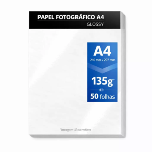 PPEL FOTOGRAFICO 135G A4 GLOSSY COM 50 FOLHAS MASTER PRINT - Unidade
