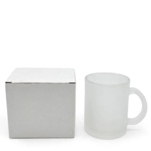 CANECA   VIDRO JATEADA 325ML PARA SUBLIMAÇÃO COM CAIXINHA - S`US - Unidade