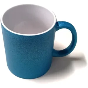 CANECA CERAMICA AZUL COM GLITTER 325ML PARA SUBLIMAÇÃO - FLY -  Unidade