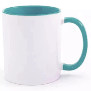 CANECA CERAMICA INTERIOR E ALÇA AZUL TIFFANY 325ML PARA SUBLIMAÇÃO - X-COLOUR - Unidade