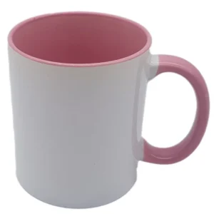 CANECA CERAMICA INTERIOR E ALÇA  ROSA 325ML PARA SUBLIMAÇÃO - FLY -  Unidade