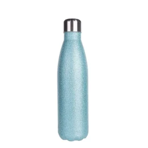 GARRAFA TERMICA GLITTER AZUL CLARO 500ML PARA SUBLIMAÇÃO - Unidade