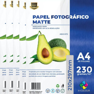 PAPEL FOTOGRAFICO MATTE 230G A4 20 FOLHAS X-COLOUR - Unidade