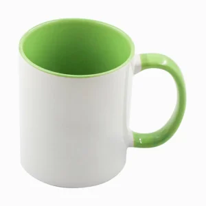 CANECA CERAMICA INTERIOR E ALÇA VERDE CLARO 325ML PARA SUBLIMAÇÃO - X-COLOUR - Unidade