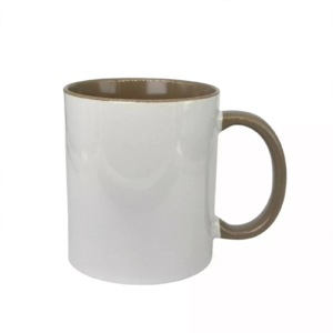CANECA CERAMICA INTERIOR E ALÇA MARROM CLARO 325ML PARA SUBLIMAÇÃO - XCOLOUR - Unidade