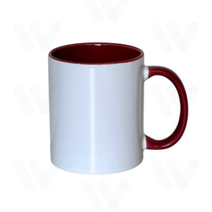 CANECA CERAMICA INTERIOR E ALÇA BORDO 325ML PARA SUBLIMAÇÃO - PANDA- Unidade