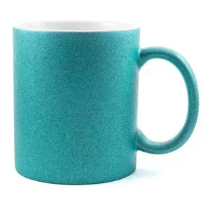 CANECA CERAMICA AZUL COM GLITTER 325ML PARA SUBLIMAÇÃO - FLY -  Unidade