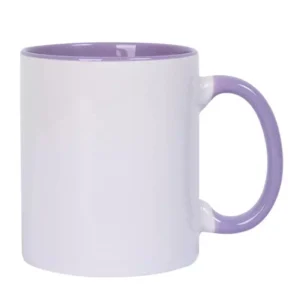 CANECA CERAMICA INTERIOR E ALÇA LILÁS 325ML PARA SUBLIMAÇÃO - XCOLOUR - Unidade