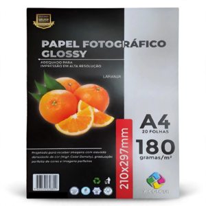 PAPEL FOTOGRAFICO GLOSSY 180G A4 COM 20 FOLHAS -  X-COLOUR - Unidade