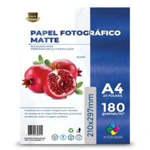 PAPEL FOTOGRAFICO 180G MATTE A4 COM 20 FOLHAS - X-COLOUR - Unidade