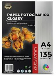 PAPEPAPEL FOTOGRÁFICO GLOSSY 135G A4 COM 20 X-COLOUR - Unidade