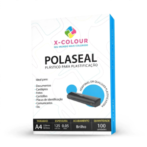 POLASEAL PARA PLASTIFICAÇÃO A4 125 MICRA x 0,05MM BRILHO X-COLOUR - Unidade.