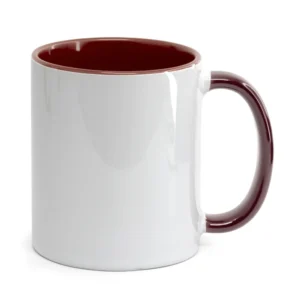 CANECA CERAMICA INTERIOR E ALÇA MARROM 325ML PARA SUBLIMAÇÃO - PANDA - Unidade