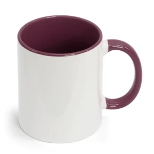 CANECA CERAMICA INTERIOR E ALÇA BORDO 325ML PARA SUBLIMAÇÃO - PANDA- Unidade