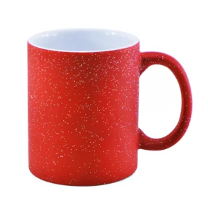 CANECA CERAMICA MAGICA VERMELHA COM GLITTER 325ML PARA SUBLIMAÇÃO- FLY - Unidade
