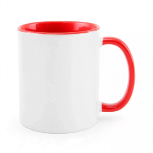 CANECA CERAMICA INTERIOR E ALÇA VERMELHA 325ML PARA SUBLIMAÇÃO - X-COLOUR - Unidade