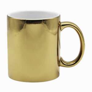 CANECA CERAMICA CROMADA DOURADA 325ML - JKB - Unidade