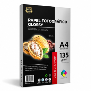 PAPEL FOTOGRAFICO 135g GLOSSY A4  COM 100 FOLHAS - X-COLOUR - Unidade