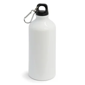 SQUEEZE ALUMINIO BRANCA 600ML TAMPA MOSQUETÃO PARA SUBLIMAÇÃO - FLY - Unidade