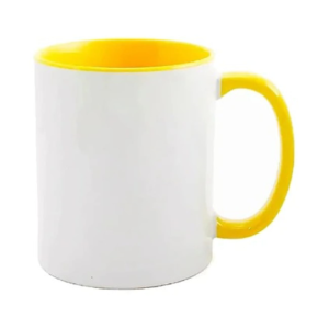 CANECA CERAMICA INTERIOR E ALÇA AMARELA 325ML - X-COLOUR - Unidade