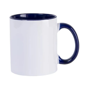 CANECA CERAMICA INTERIOR E ALÇA AZUL ESCURO 325ML PARA SUBLIMAÇÃO- JKB - Unidade