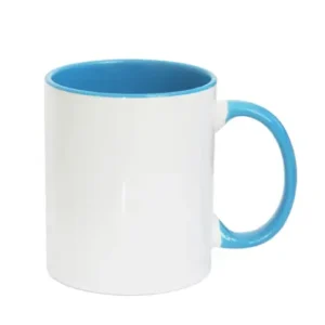 CANECA CERAMICA INTERIOR E ALÇA AZUL CLARO 325ML PARA SUBLIMAÇÃO - X-COLOUR - Unidade