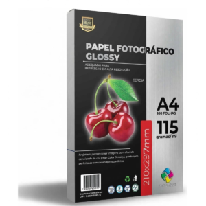PAPEL FOTOGRAFICO 115G GLOSSY A4 COM 100 FOLHAS - X-COLOUR - Unidade